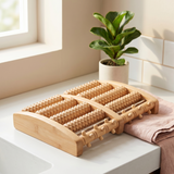 Træ-Fodmassager – Bambus Reflexology Roller | Velour